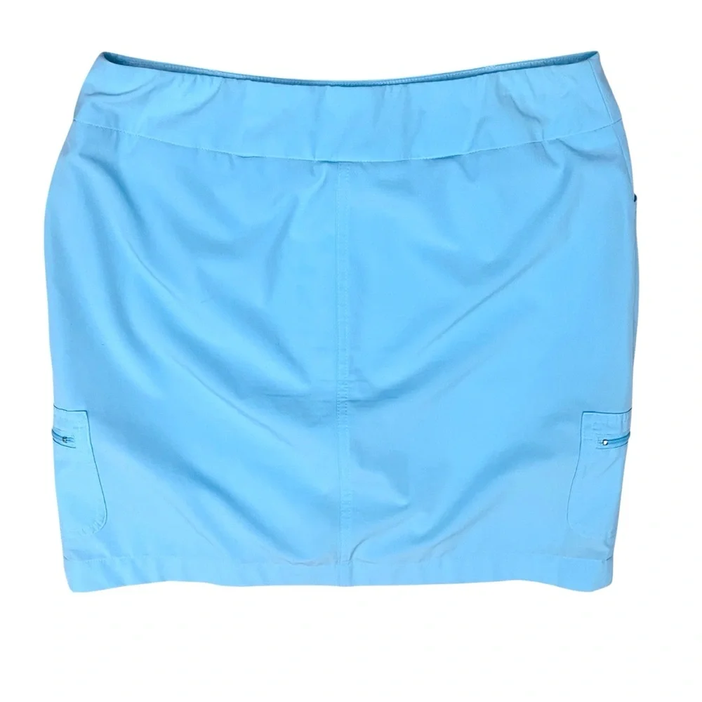 Chicos Zenergy Skirt Skort Sz 0 (4/6 S) Activewear Pull On Blue Sky Zip/Pockets